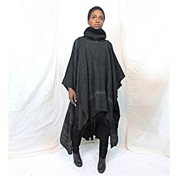 Vintage Ombre Batwing Handkerchief Hem Poncho Cape - Picture 1 of 17